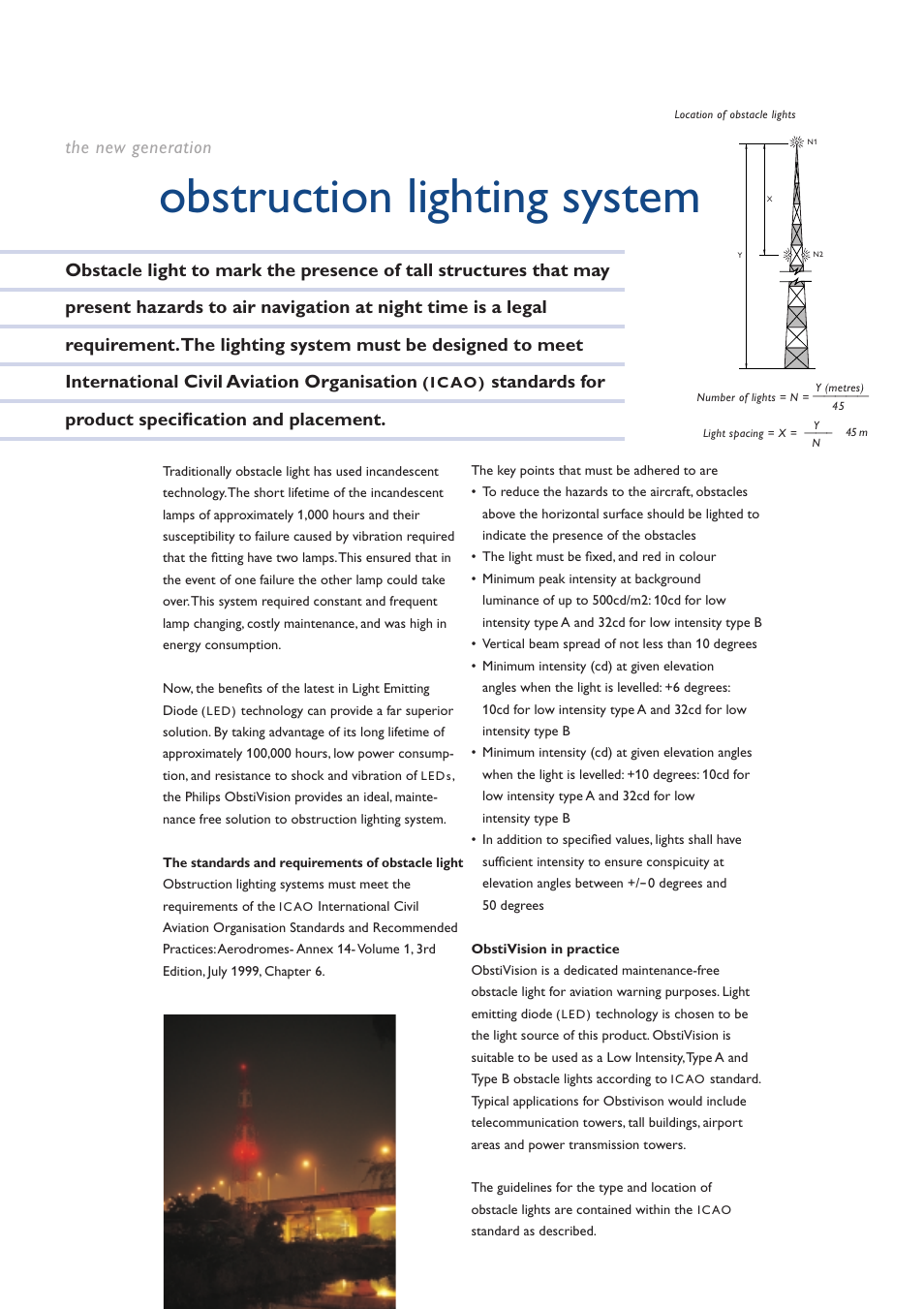 Obstruction lighting system, Standards for product specification and placement | Philips ObstiVision User Manual | Page 3 / 6