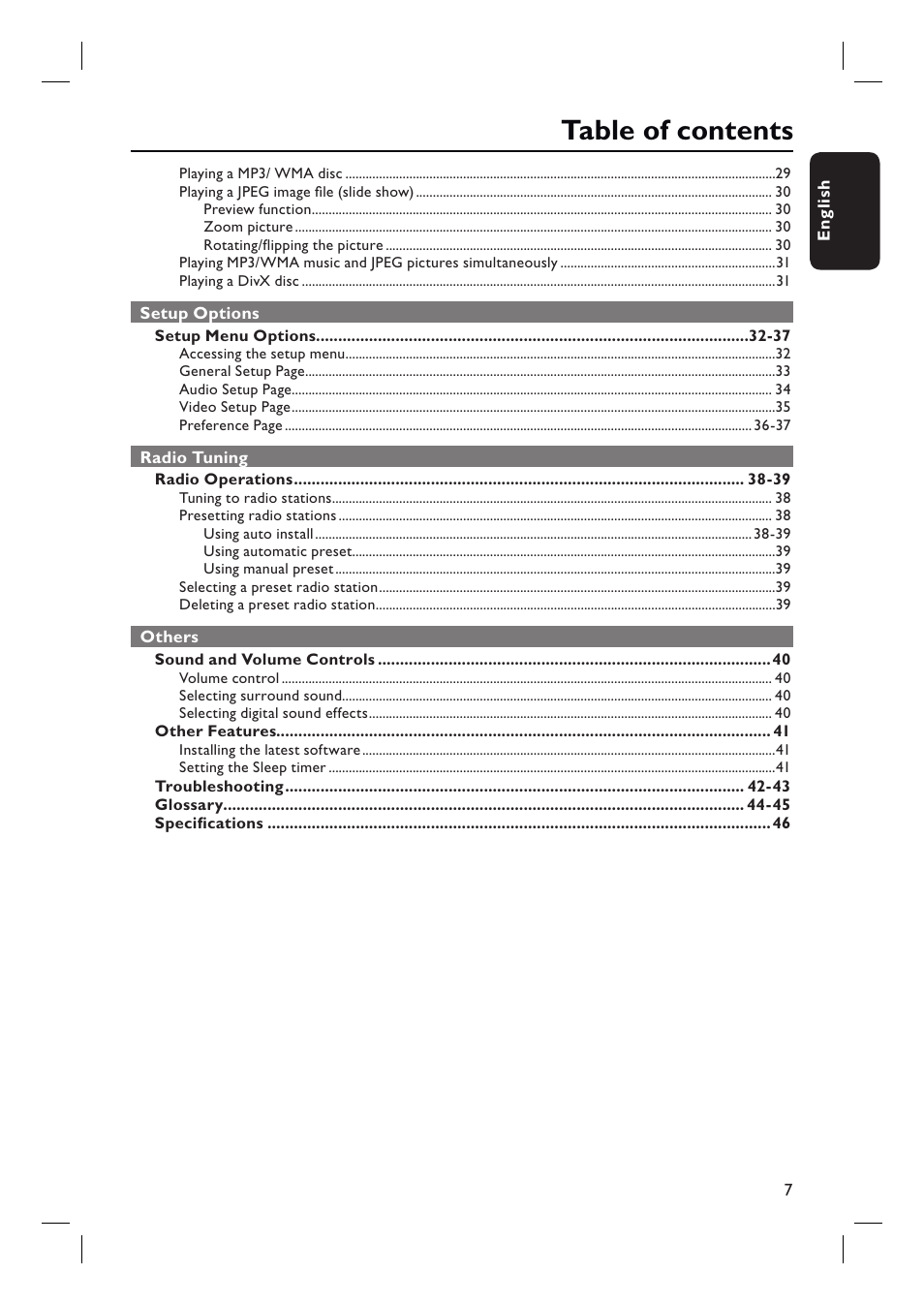 Philips HTS3010 User Manual | Page 7 / 48