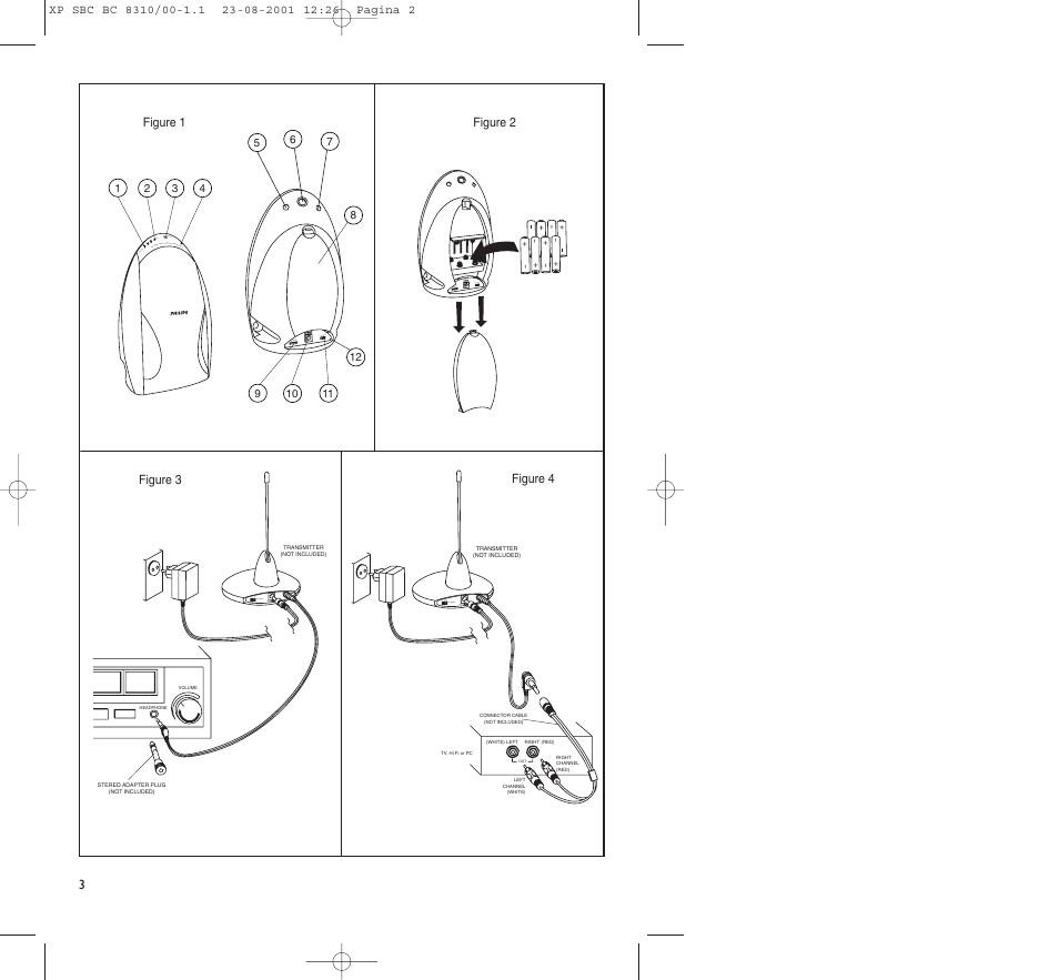 Tunin g l l+r r - + - + dc 9v, 1 2 channel - 12v dc | Philips BC 8310 User Manual | Page 3 / 133