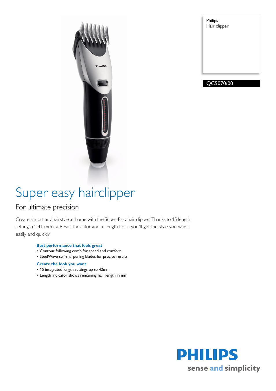 Philips QC5070 User Manual | 2 pages