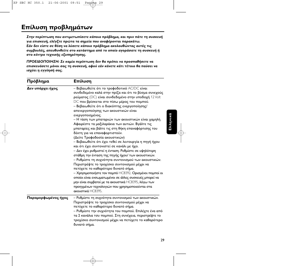 Philips HC350 User Manual | Page 29 / 32