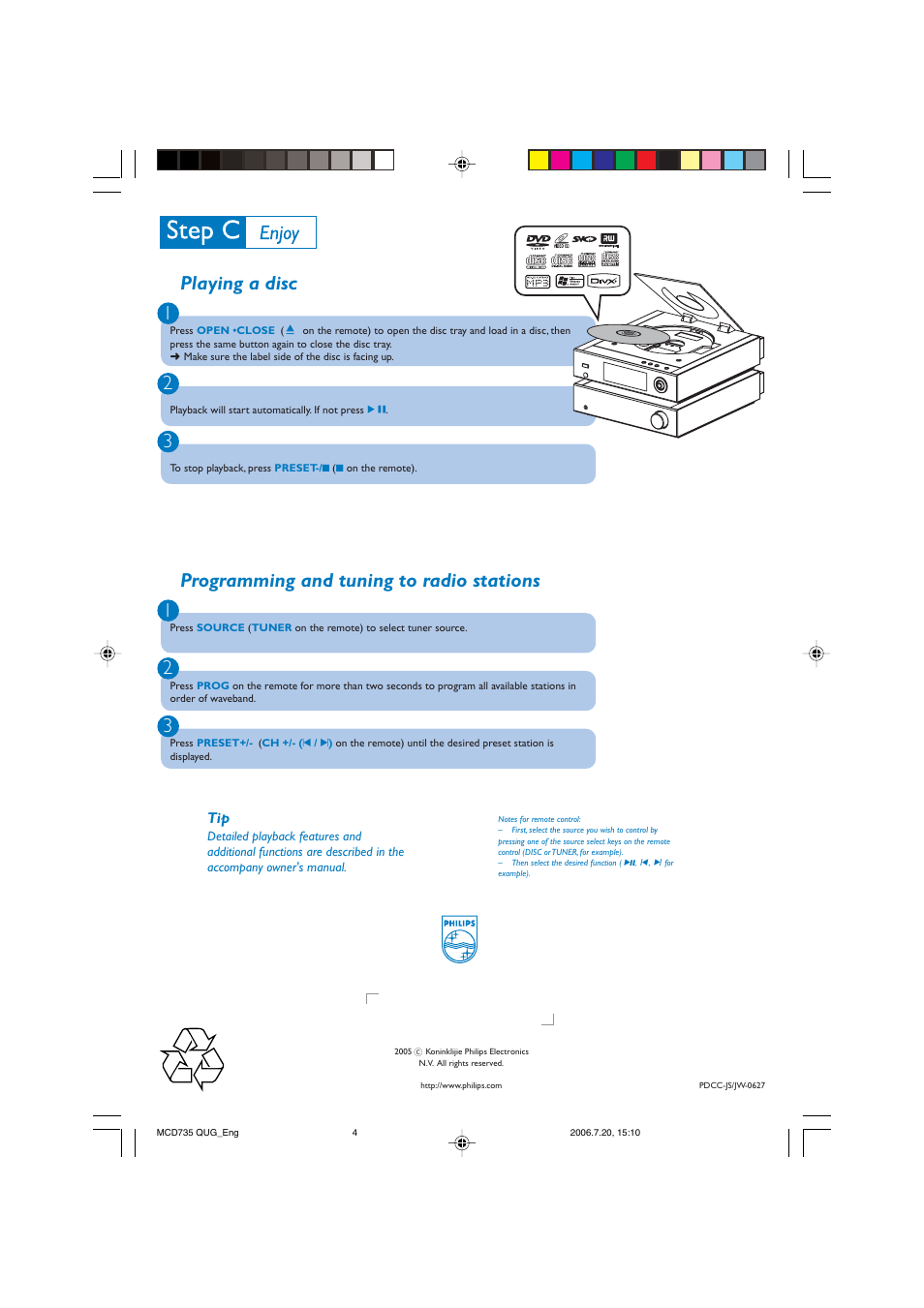 Philips MCD735 User Manual | Page 4 / 4