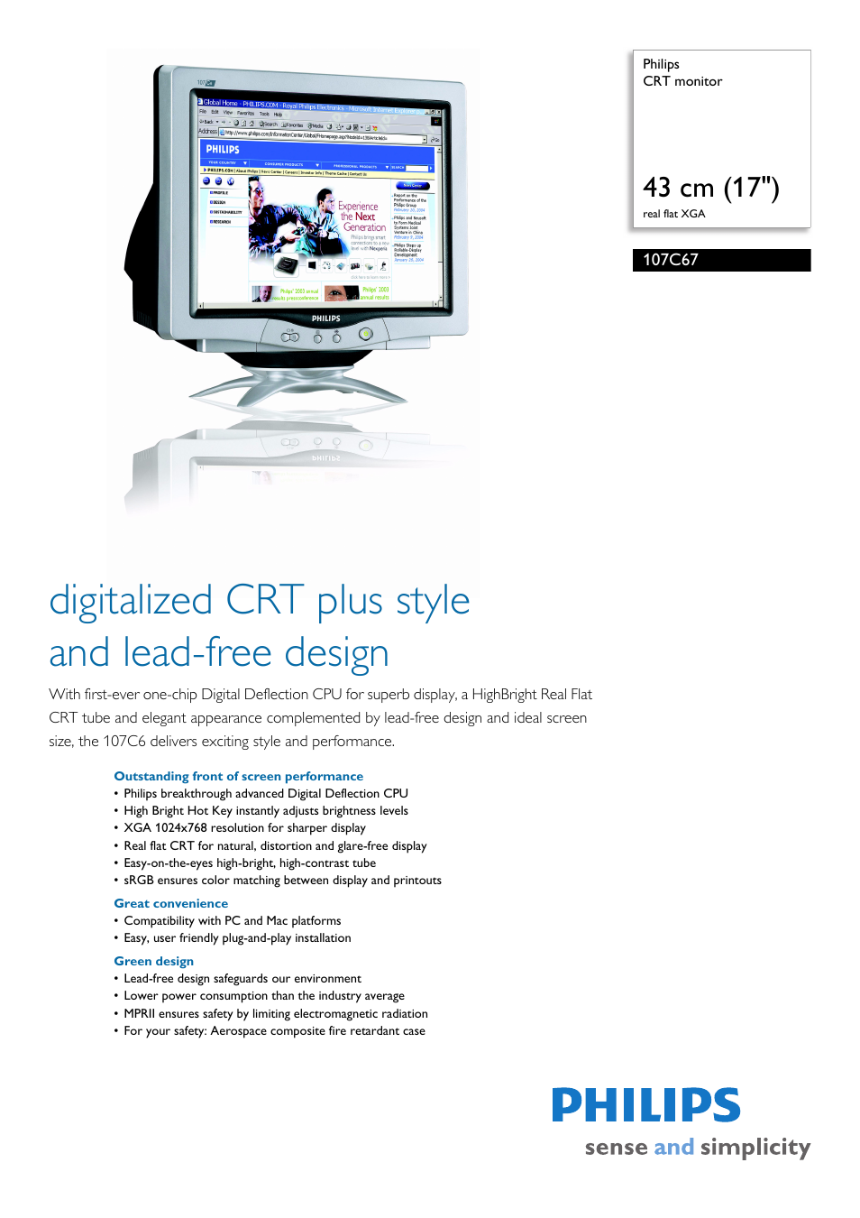 Philips 107C67 User Manual | 3 pages