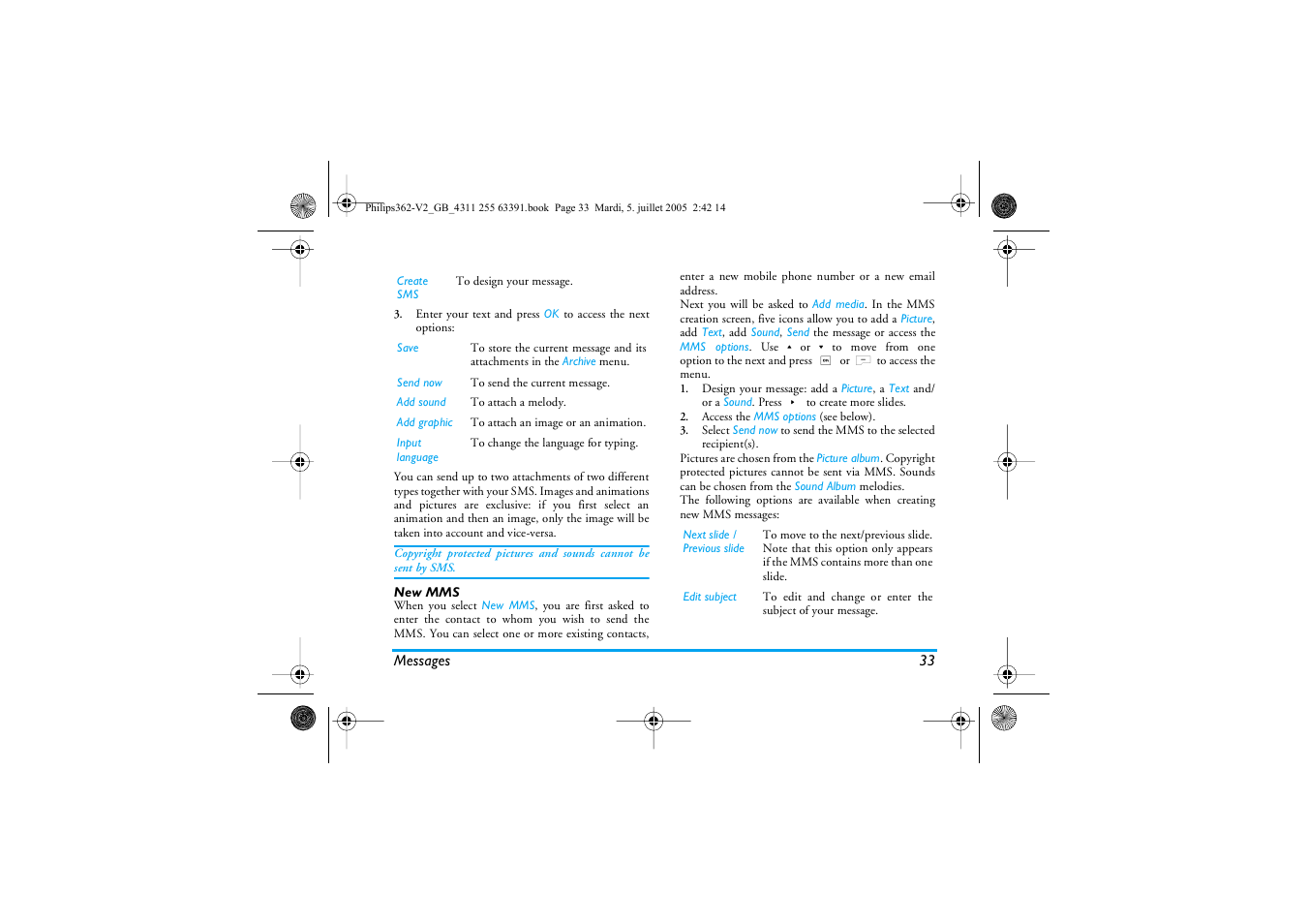 New mms | Philips E-GSM 1800 User Manual | Page 39 / 77