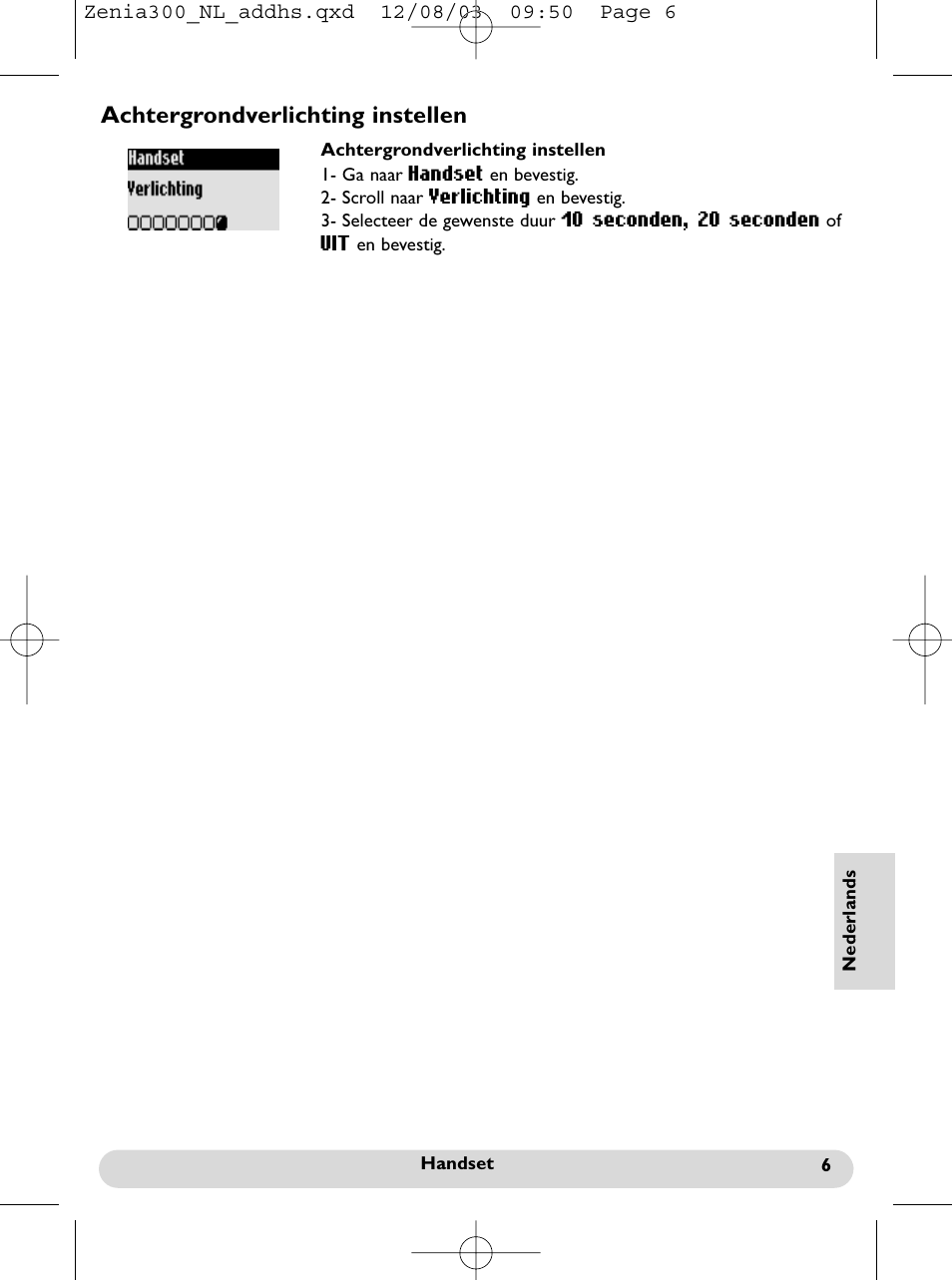 Achtergrondverlichting instellen | Philips onis vox 300 User Manual | Page 52 / 65