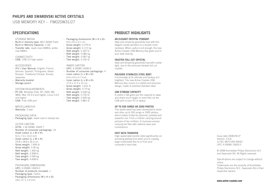 Philips FM02SW27 User Manual | Page 2 / 2