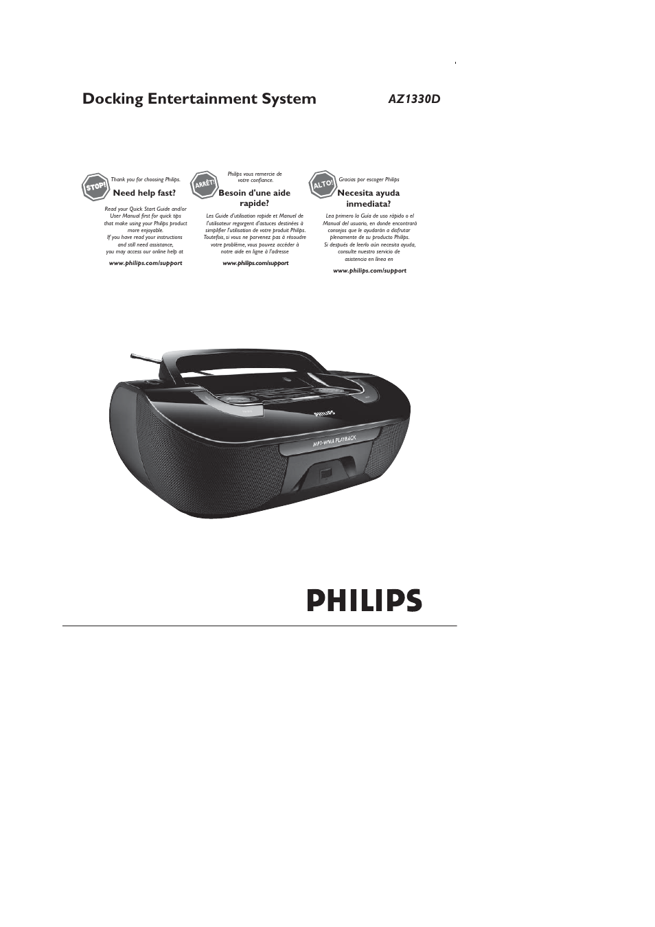 Philips AZ1330 User Manual | 15 pages