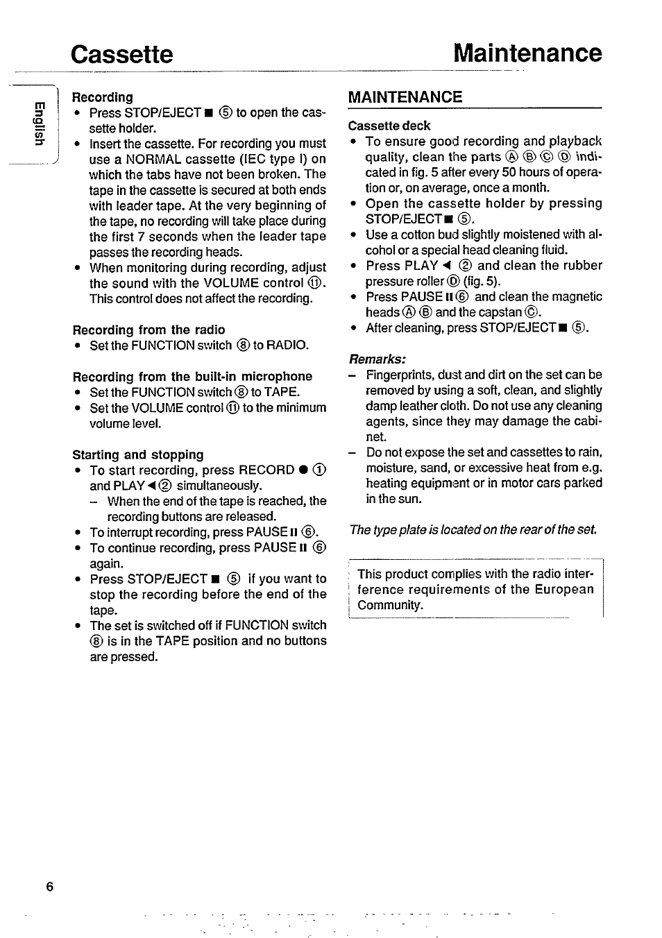 Cassette maintenance | Philips AQ 4010/00 User Manual | Page 6 / 10