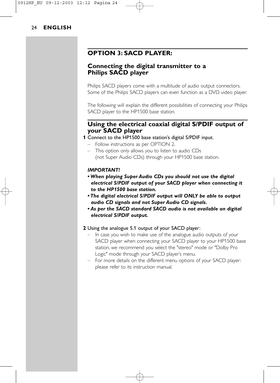 Philips HP1500 User Manual | Page 24 / 30
