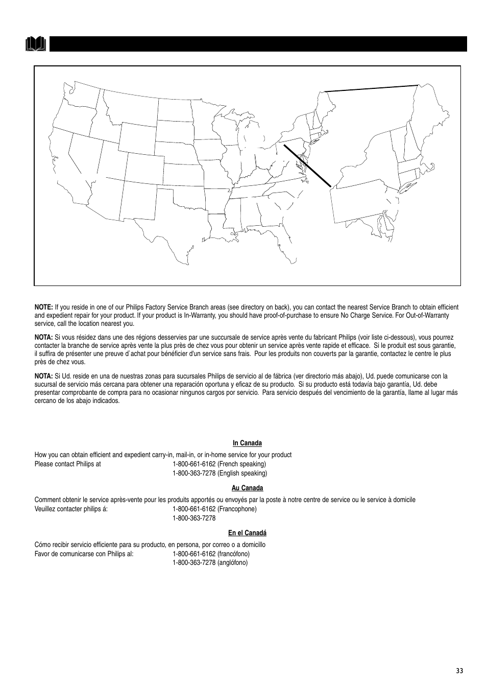 Actory, Ervice, Ocations | Philips CRT TV User Manual | Page 33 / 36