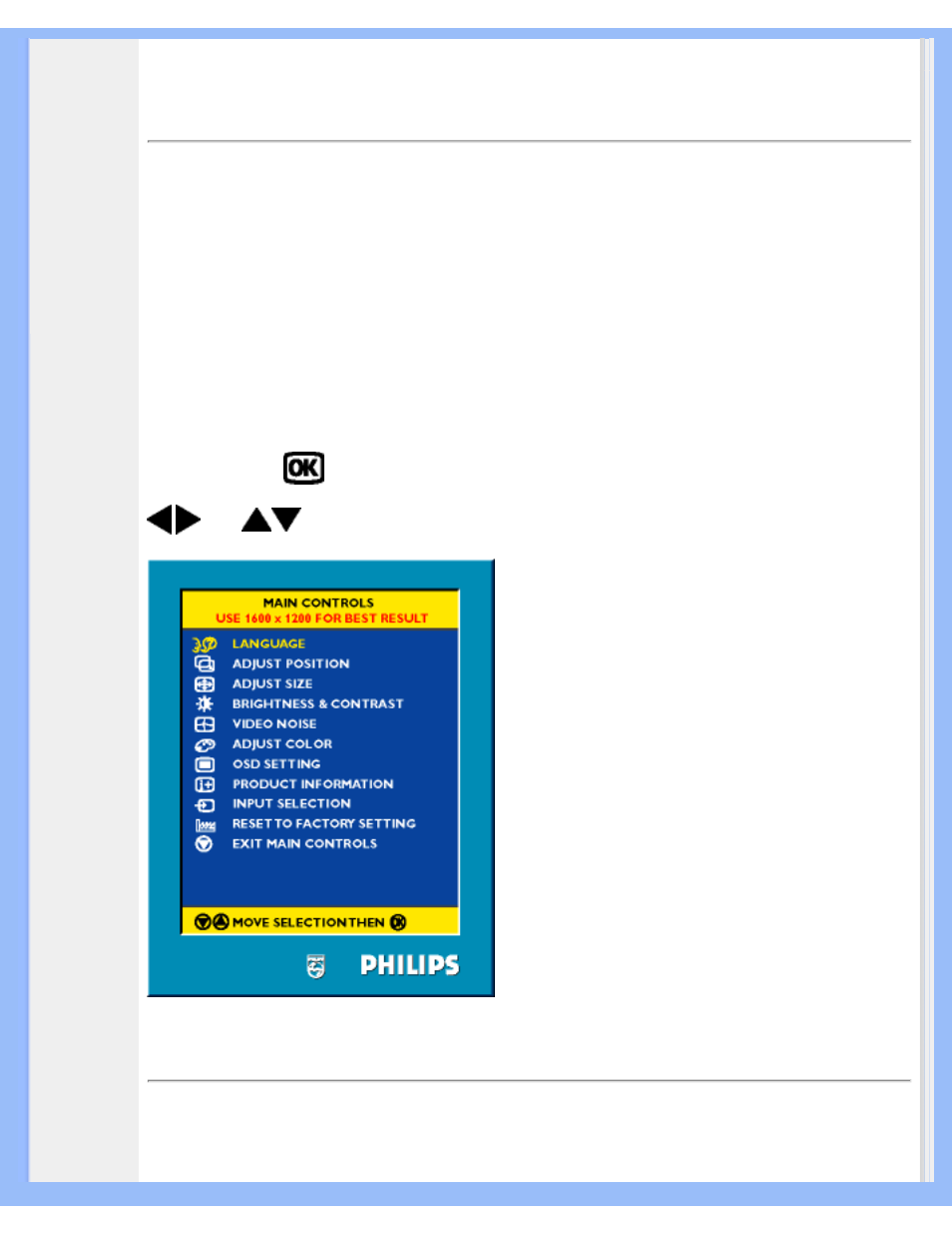 On-screen display | Philips 200P4 User Manual | Page 17 / 89