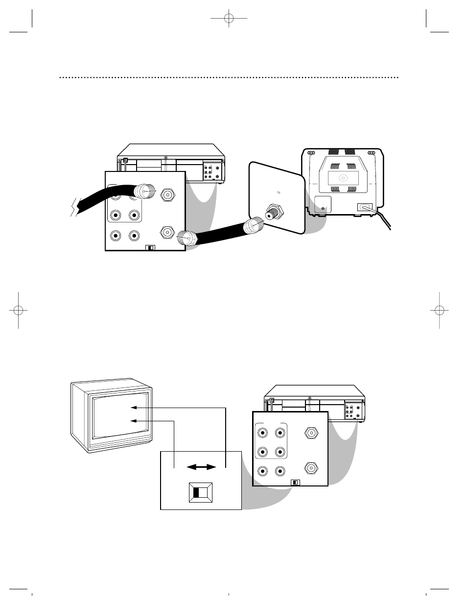 Ch3 ch4, Ch3 / ch4 switch, Plug in the tv and the vcr | Ch 4 or ch 3 | Philips SVZ162 User Manual | Page 7 / 52