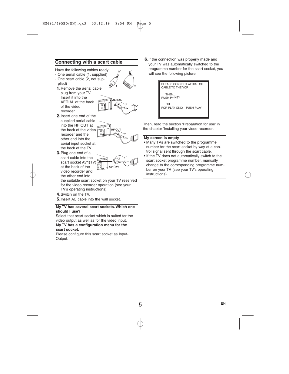 Connecting with a scart cable | Philips VR752/07 User Manual | Page 5 / 24