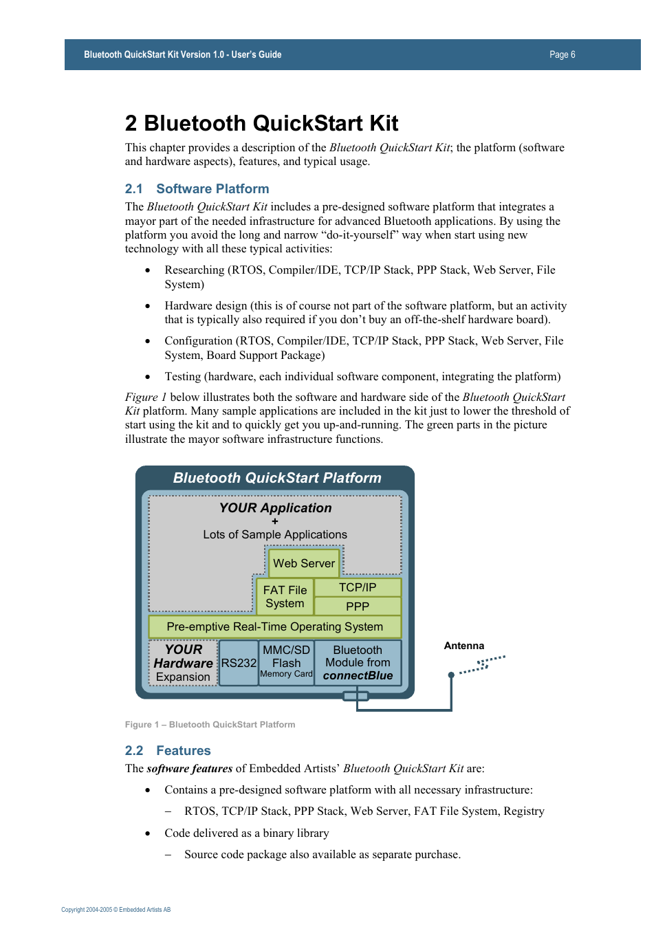 2 bluetooth quickstart kit, Bluetooth quickstart platform | Philips Bluetooth QuickStart Kit User Manual | Page 6 / 74