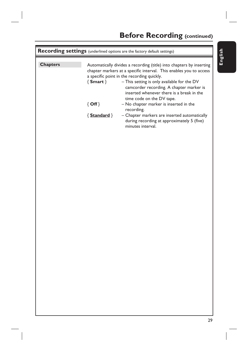 Before recording | Philips DVDR5590H User Manual | Page 29 / 95