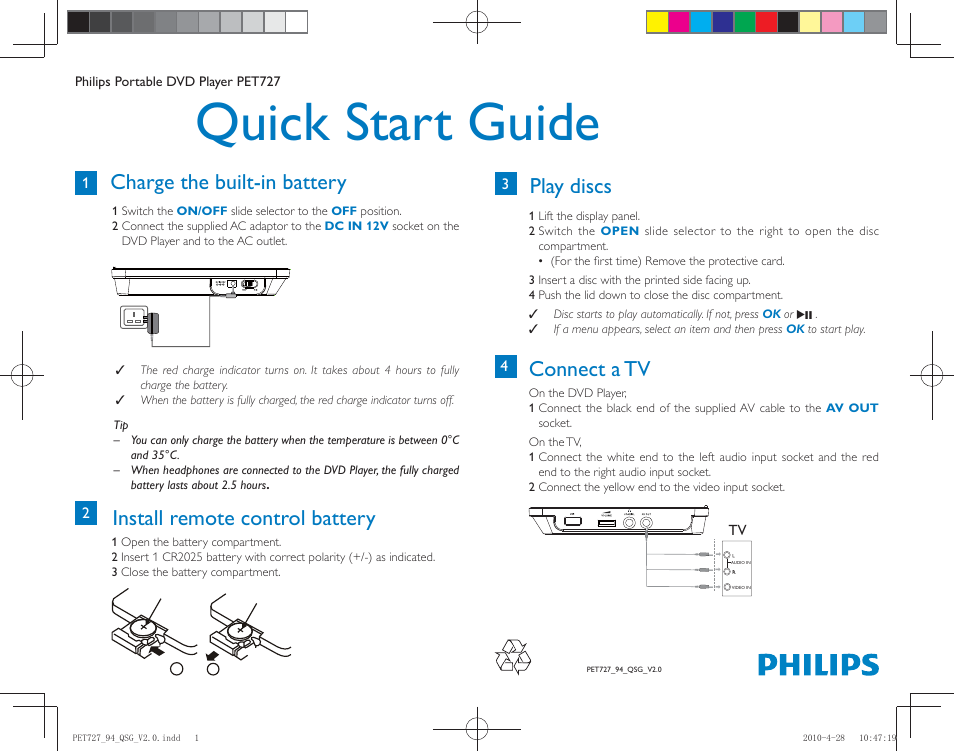 Philips PET727/94 User Manual | 1 page