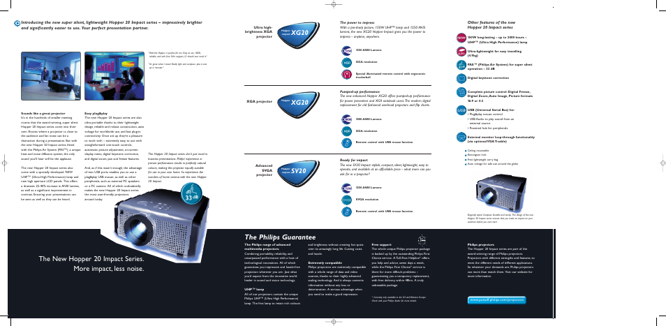 The philips guarantee, Xg20, Sv20 | Philips Hopper SV20 Impact User Manual | Page 2 / 2