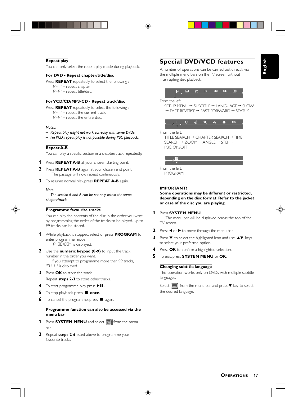 Special dvd/vcd features | Philips LX-3000D User Manual | Page 17 / 23