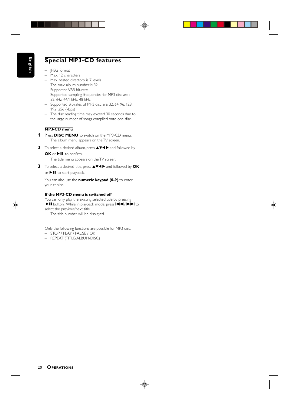 Special mp3-cd features | Philips LX-3000D User Manual | Page 20 / 23