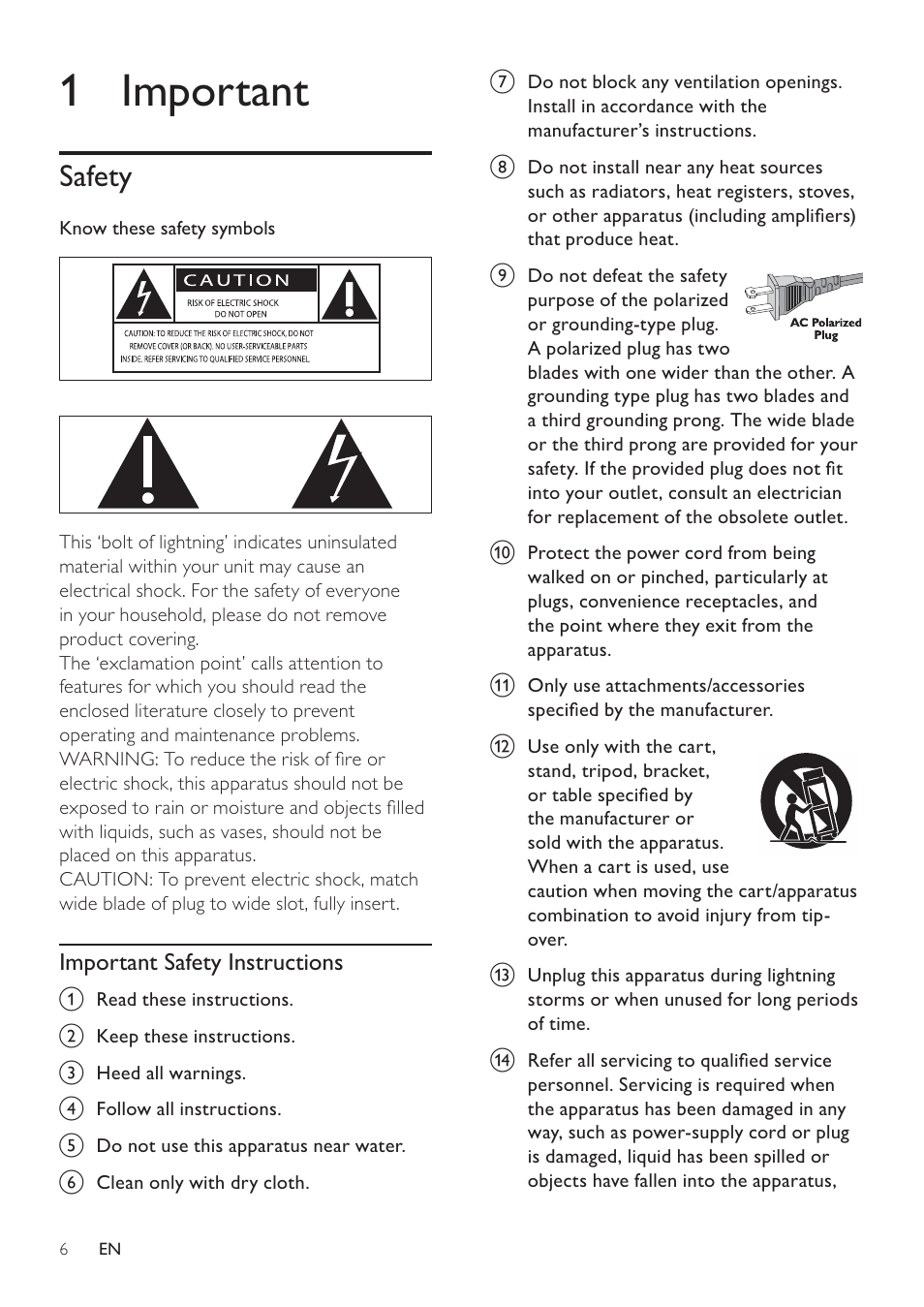 1 important | Philips - DCM278 User Manual | Page 6 / 21