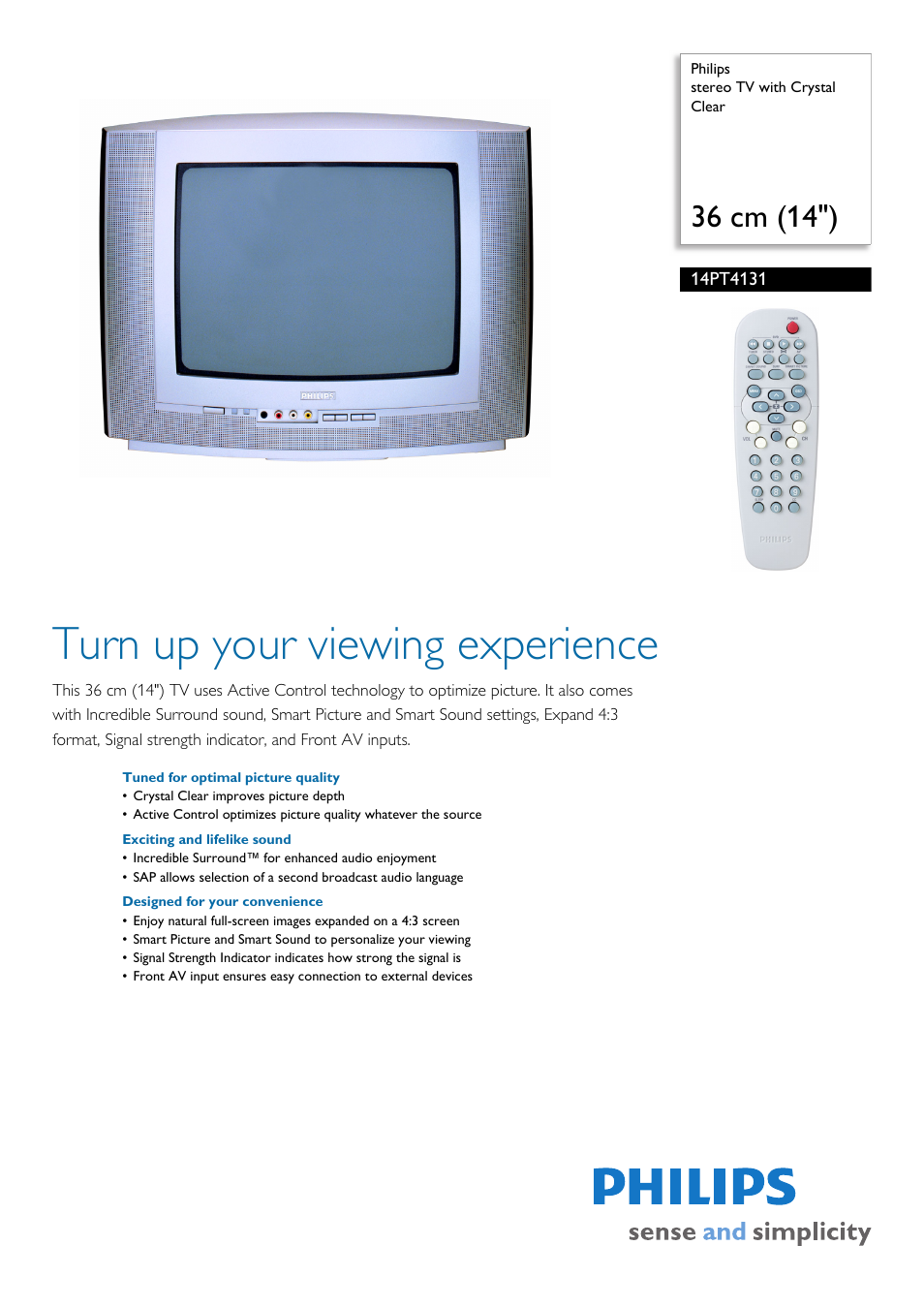 Philips 14PT4131 User Manual | 3 pages