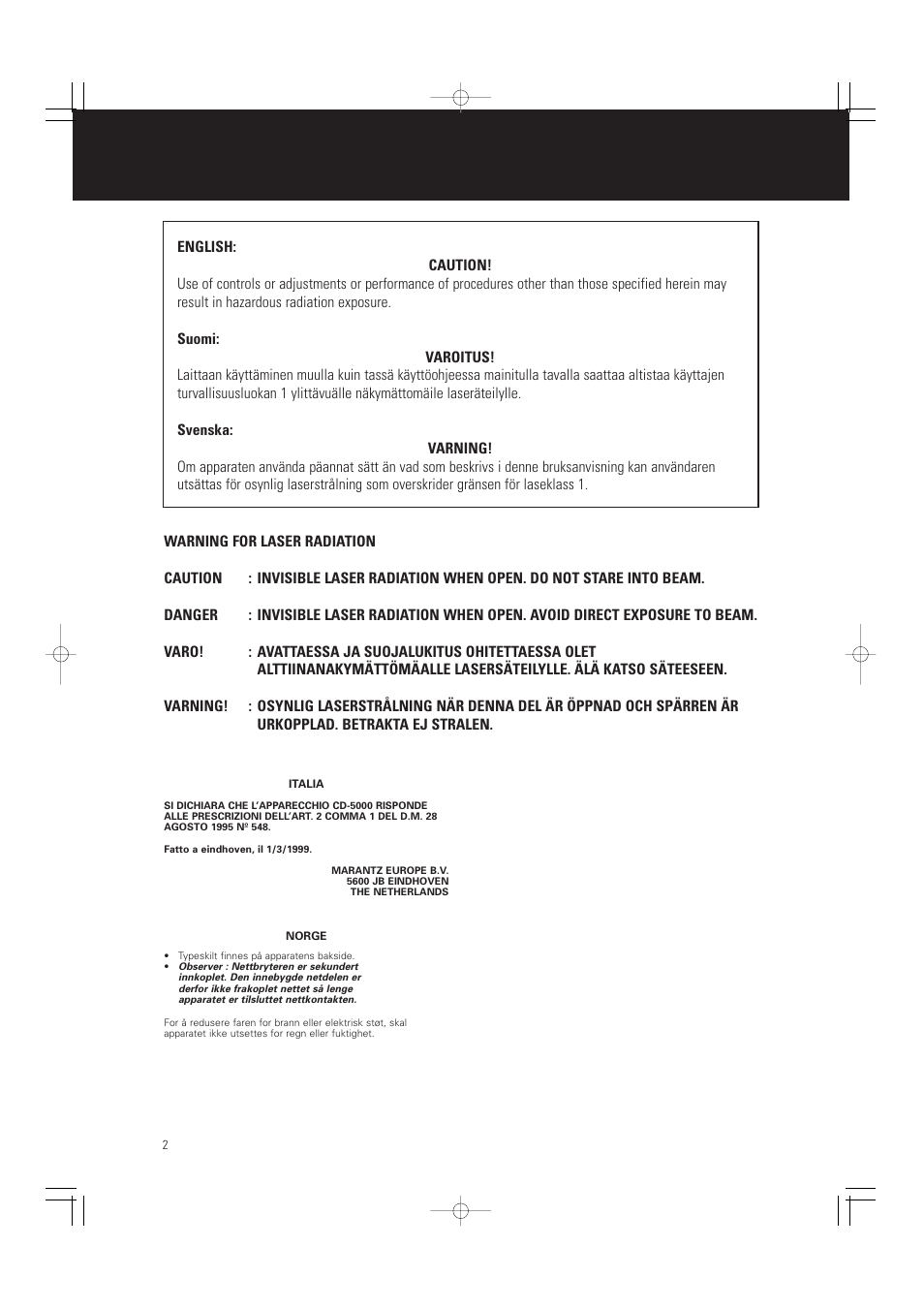 Philips CD5000 User Manual | Page 3 / 14