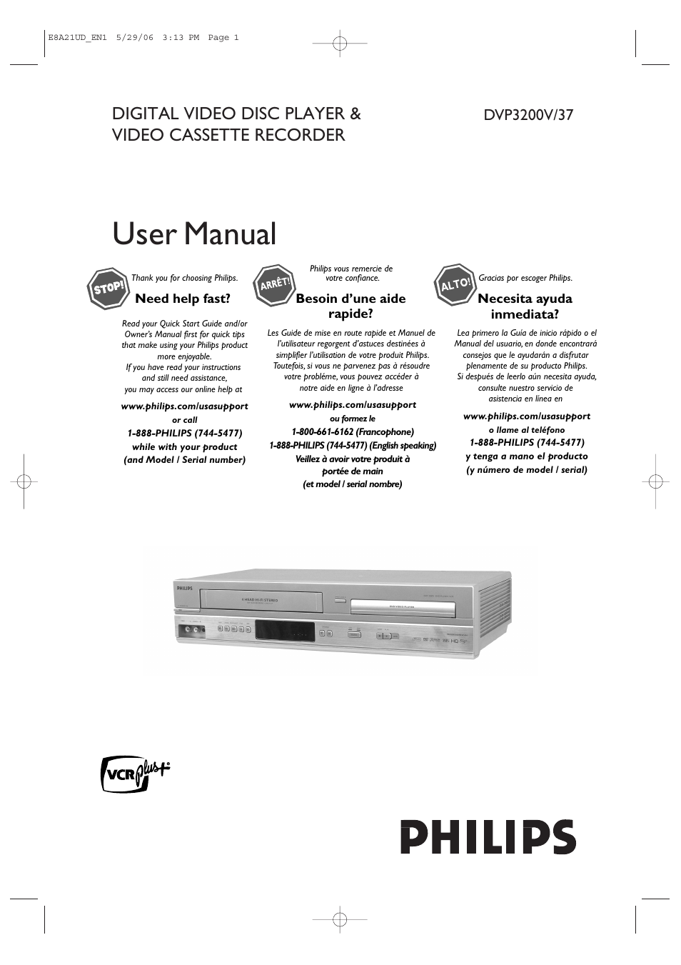 Philips DVP3200V/37B User Manual | 74 pages
