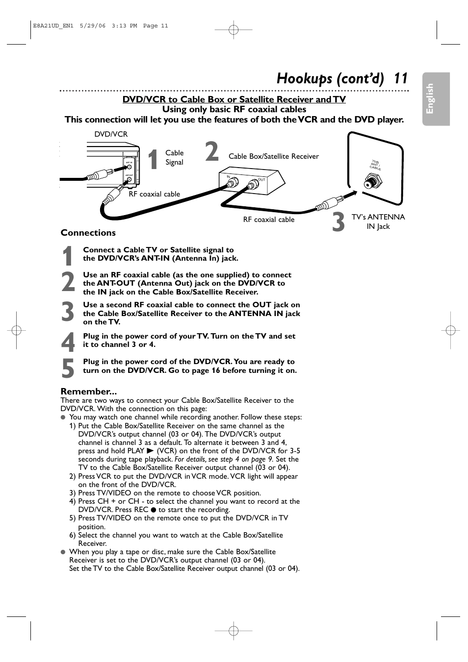 Hookups (cont’d) 11 | Philips DVP3200V/37B User Manual | Page 11 / 74