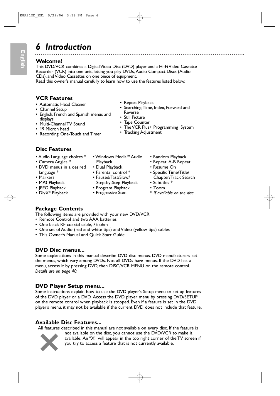 6 introduction | Philips DVP3200V/37B User Manual | Page 6 / 74