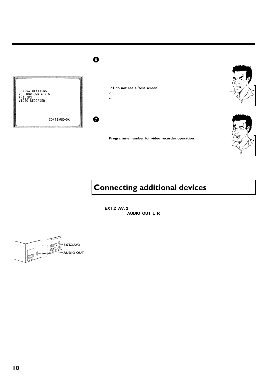 Connecting additional devices, Connecting the video recorder | Philips VR620/07 User Manual | Page 14 / 66