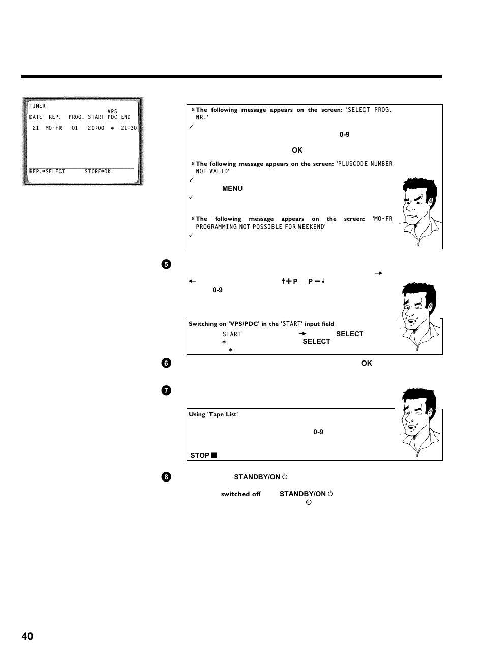 Programming a recording (timer) | Philips VR620/07 User Manual | Page 44 / 66