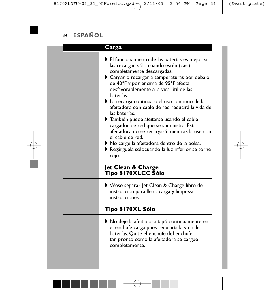 Philips Speed-XL 8170XLCC User Manual | Page 34 / 48