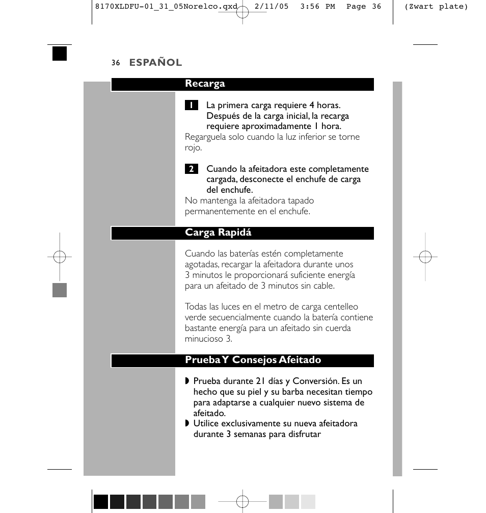 Philips Speed-XL 8170XLCC User Manual | Page 36 / 48