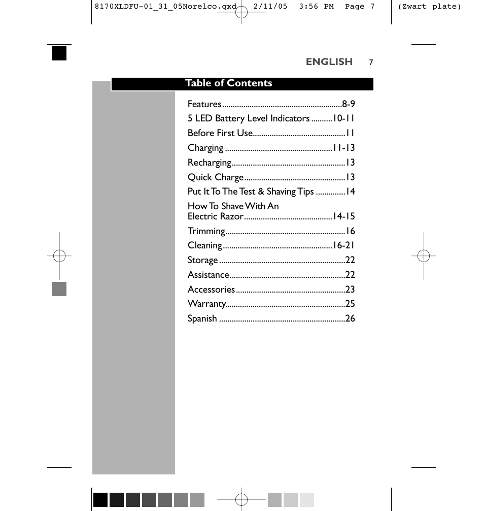 Philips Speed-XL 8170XLCC User Manual | Page 7 / 48