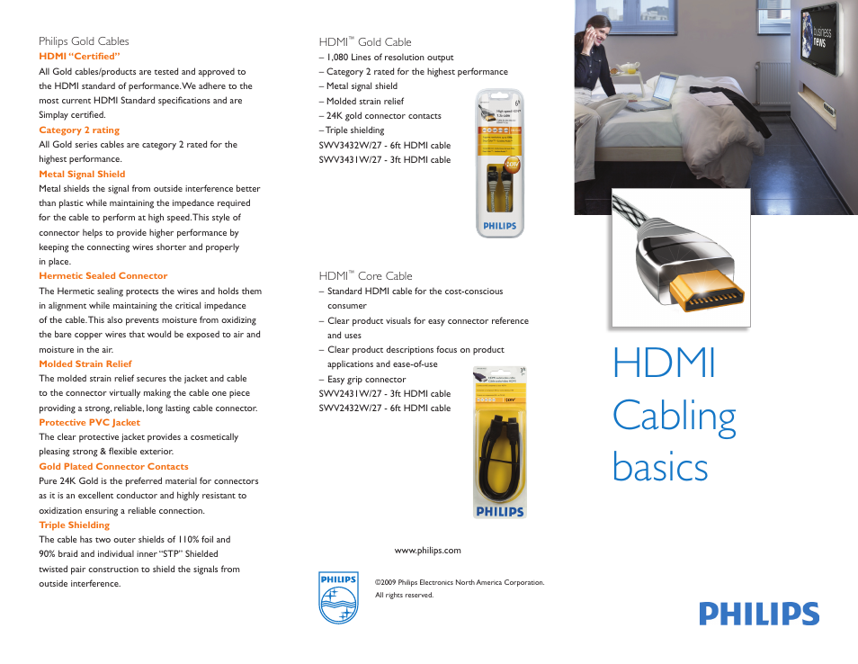 Philips HDMI SWV3431W/27 User Manual | 2 pages