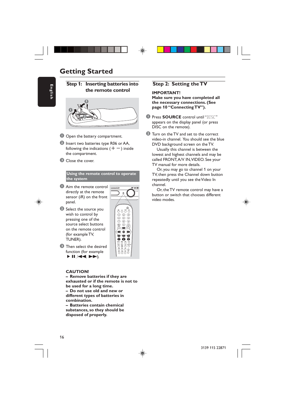 Getting started | Philips LX3900SA User Manual | Page 16 / 49