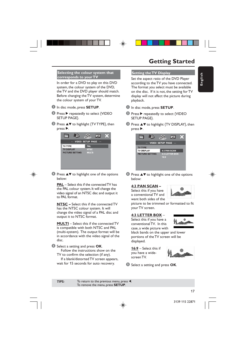 Getting started | Philips LX3900SA User Manual | Page 17 / 49