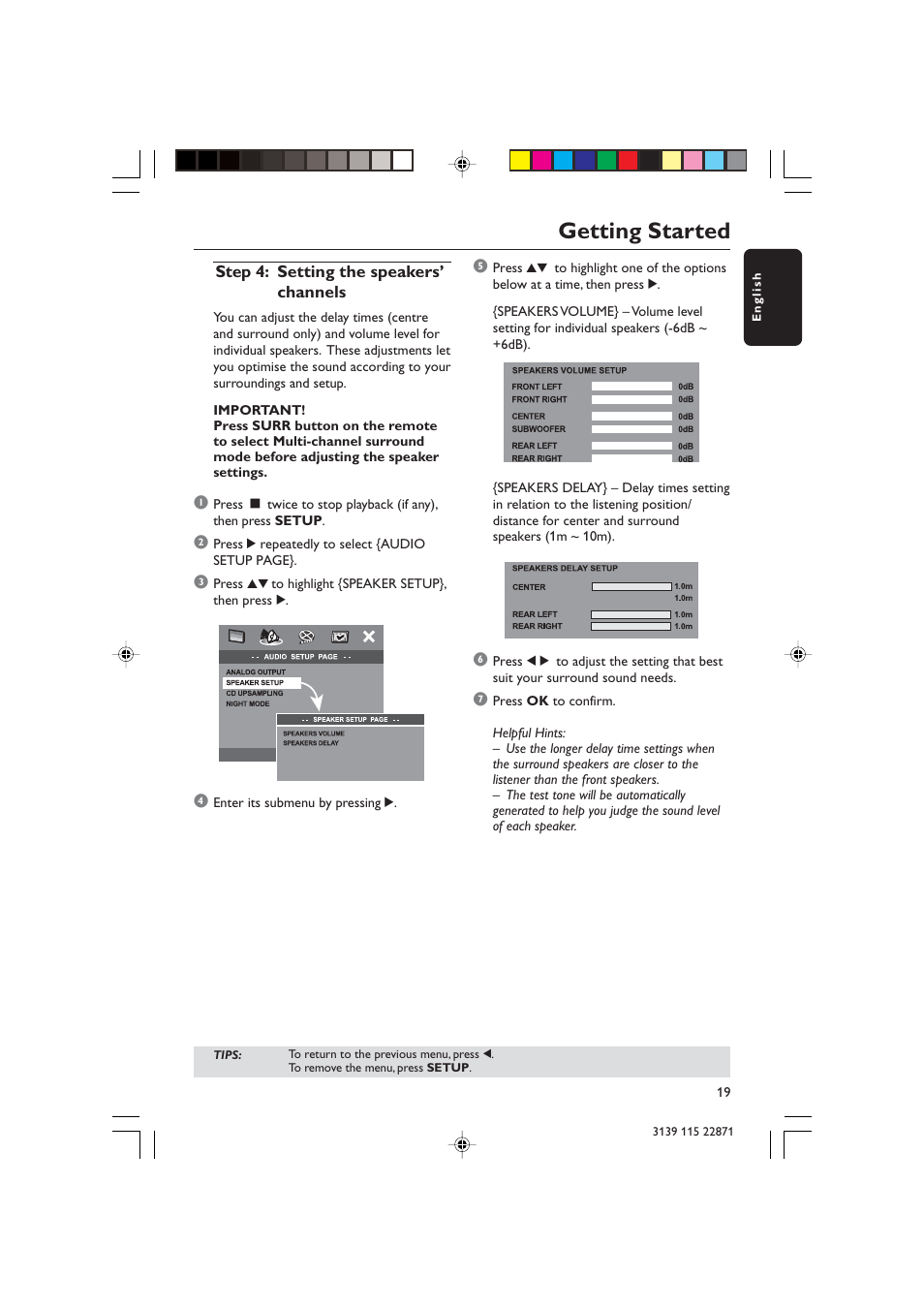 Getting started | Philips LX3900SA User Manual | Page 19 / 49