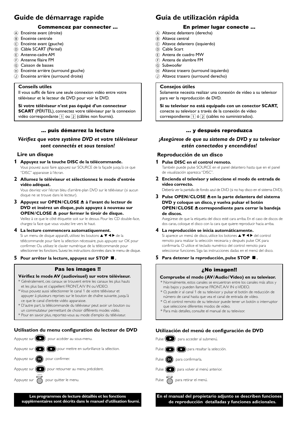 Guide de démarrage rapide, Guía de utilización rápida | Philips LX3900SA User Manual | Page 44 / 49