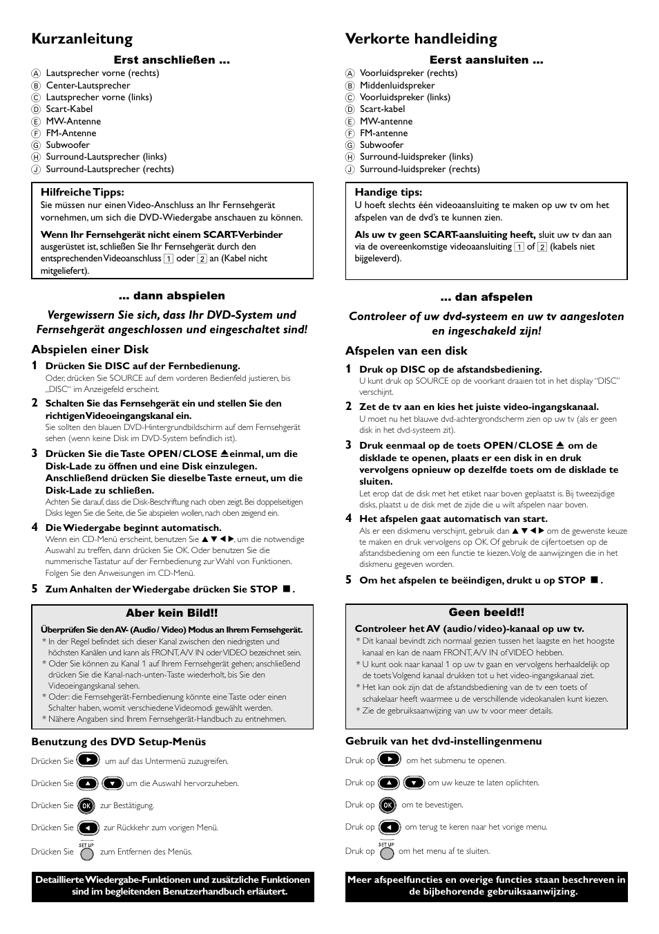 Kurzanleitung, Verkorte handleiding | Philips LX3900SA User Manual | Page 45 / 49