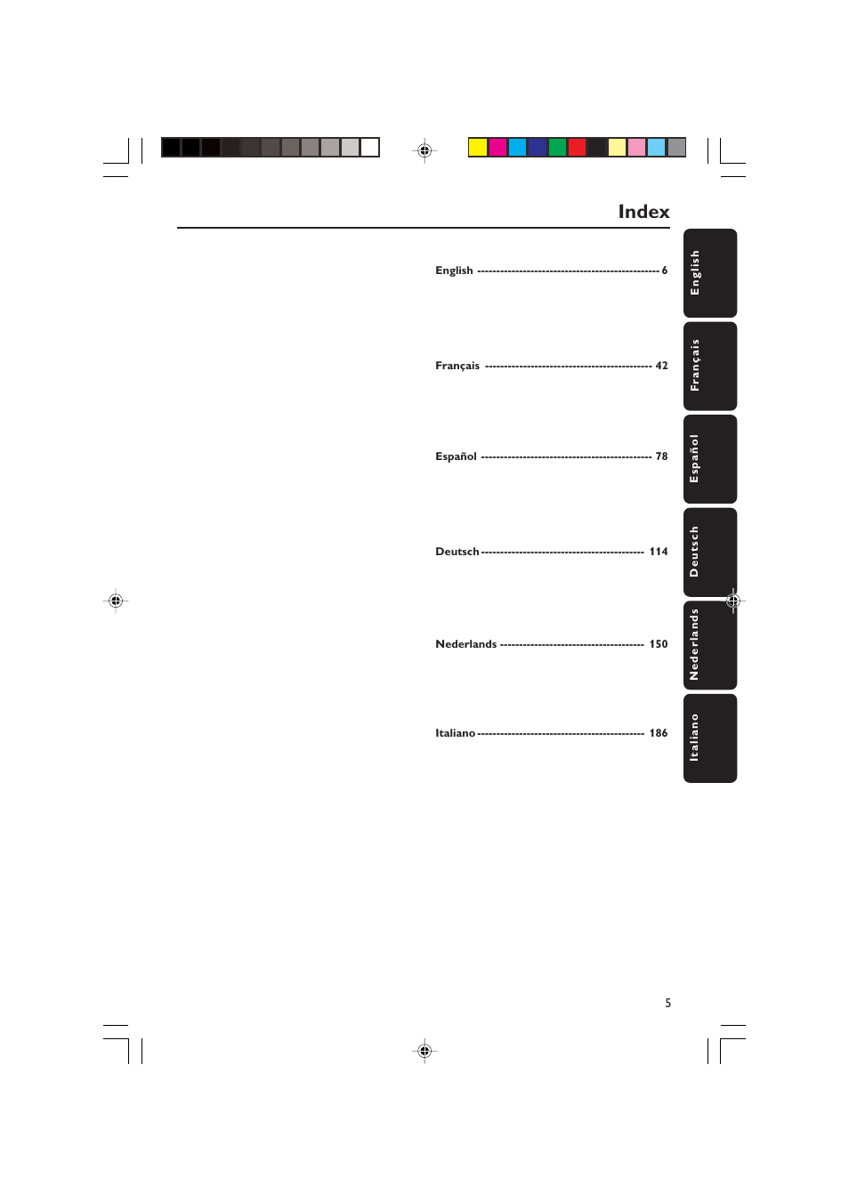 Index | Philips LX3900SA User Manual | Page 5 / 49