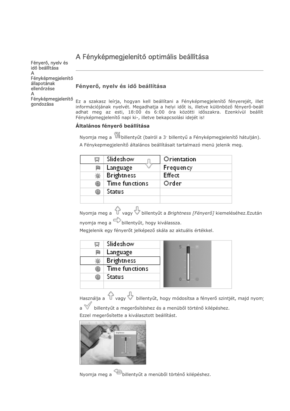 A fényképmegjelenítő optimális beállítása | Philips 7FF1CMI User Manual | Page 21 / 51