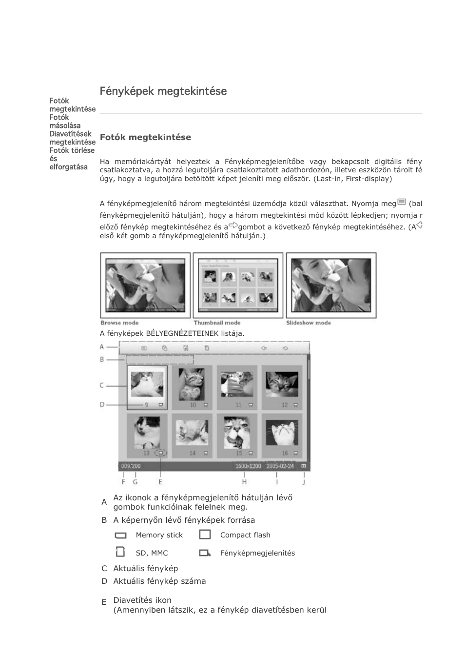 Fényképek megtekintése | Philips 7FF1CMI User Manual | Page 8 / 51