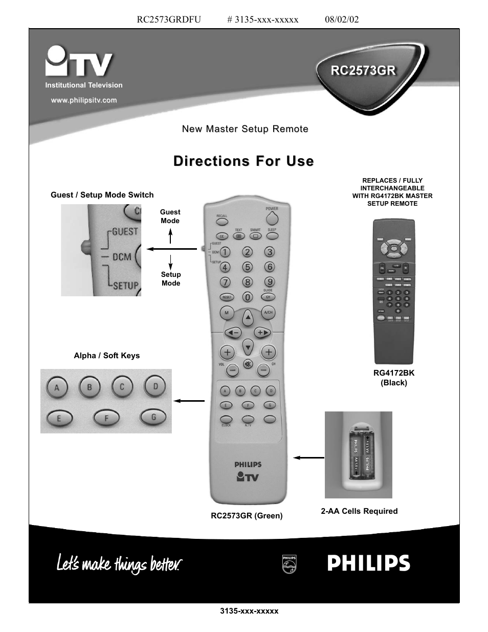 Philips RC2573GR User Manual | 3 pages