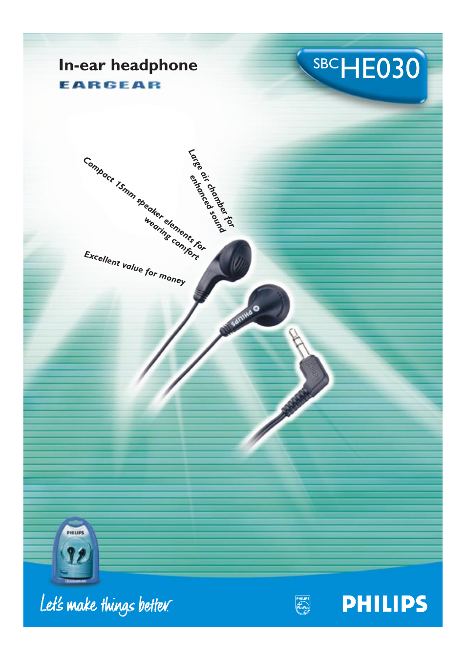 Philips EarGear SBCHE030 User Manual | 2 pages