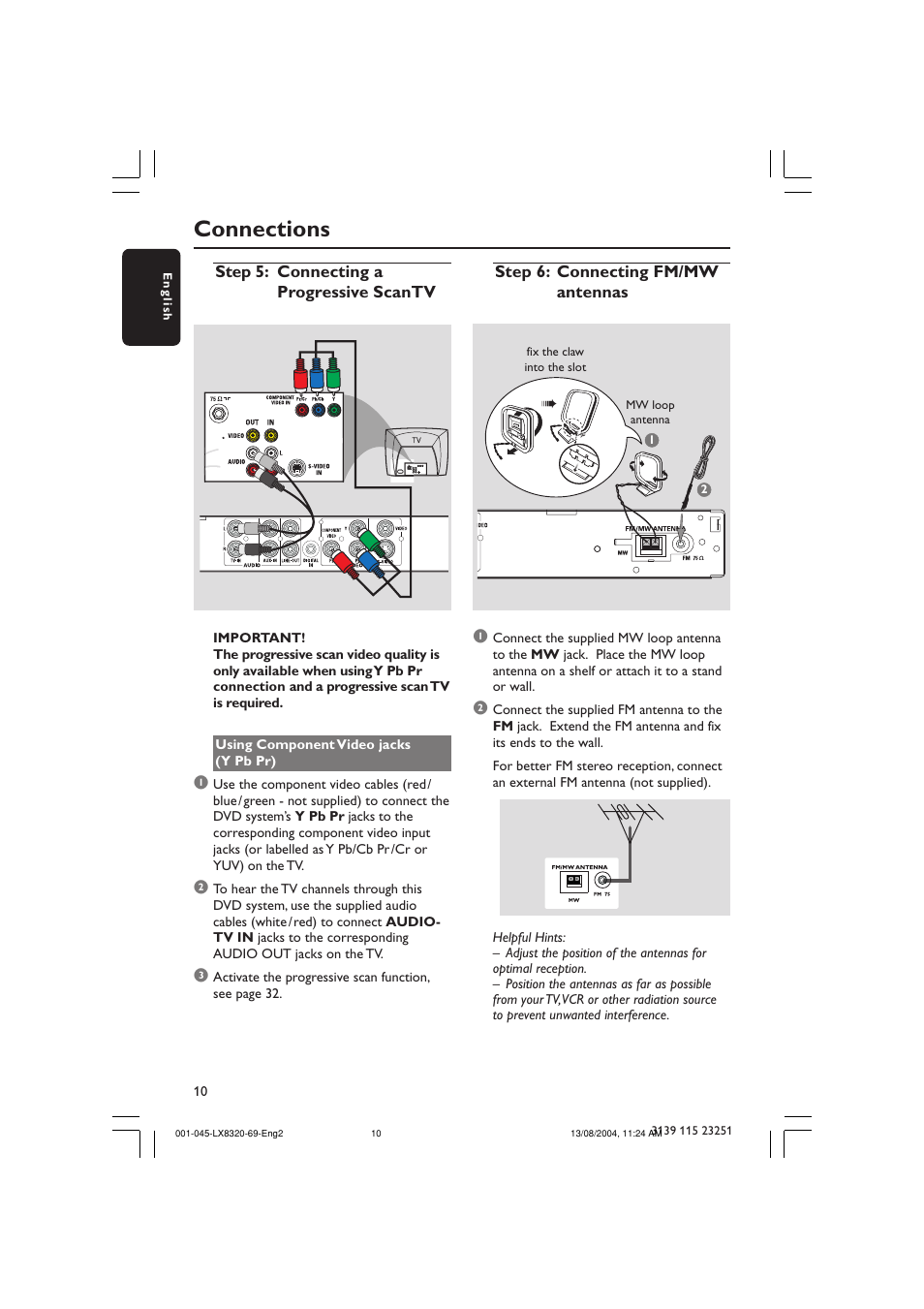 Connections | Philips LX8320 User Manual | Page 10 / 49