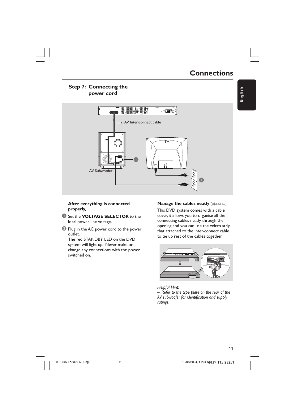 Connections | Philips LX8320 User Manual | Page 11 / 49