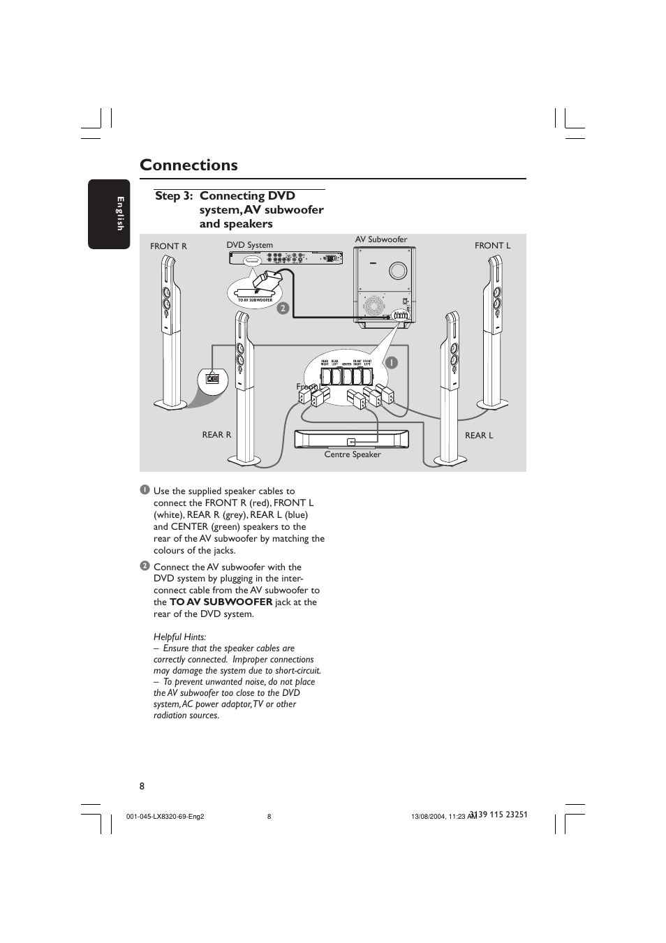 Connections | Philips LX8320 User Manual | Page 8 / 49