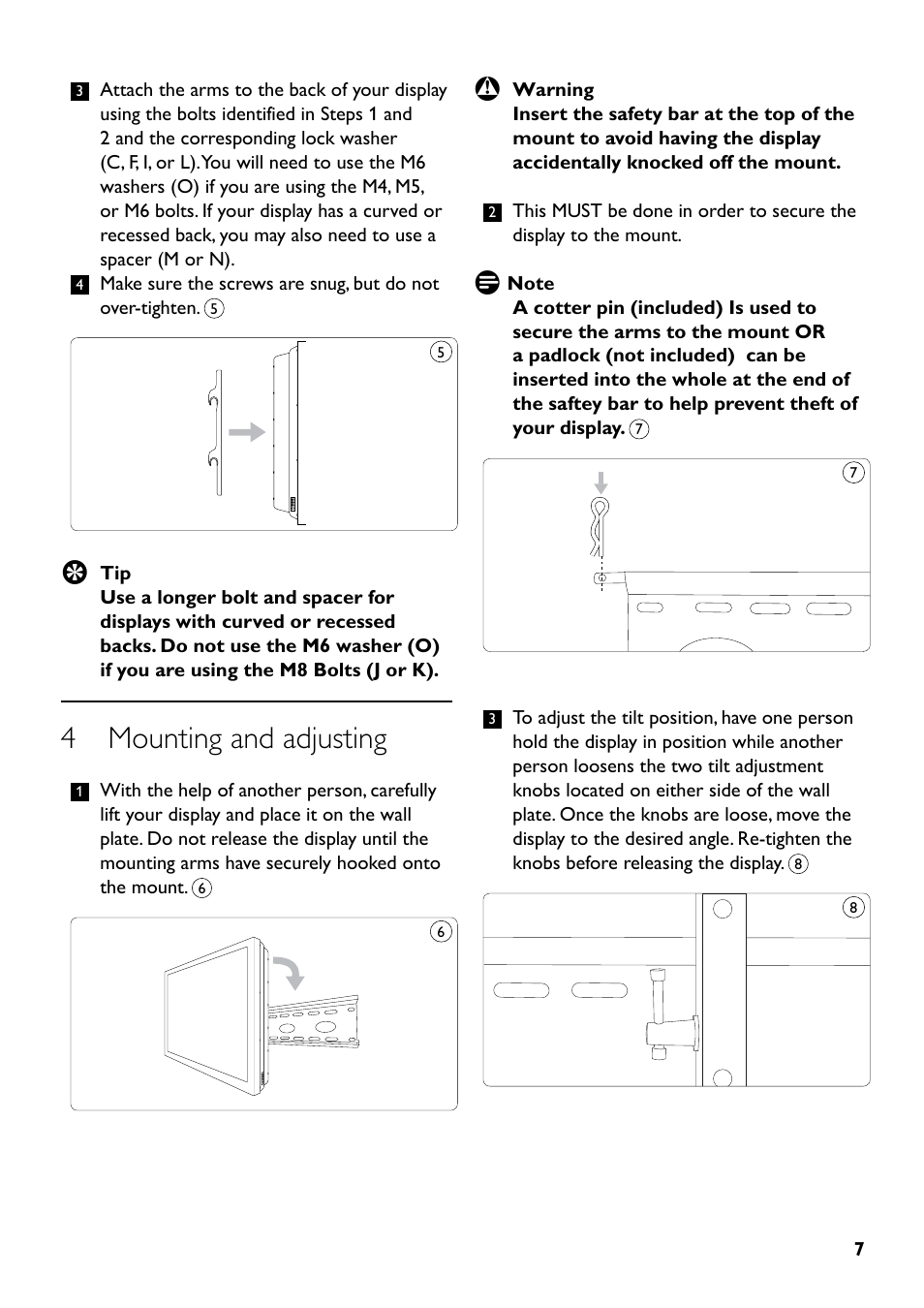 4 mounting and adjusting | Philips SQM5312/27 User Manual | Page 7 / 24