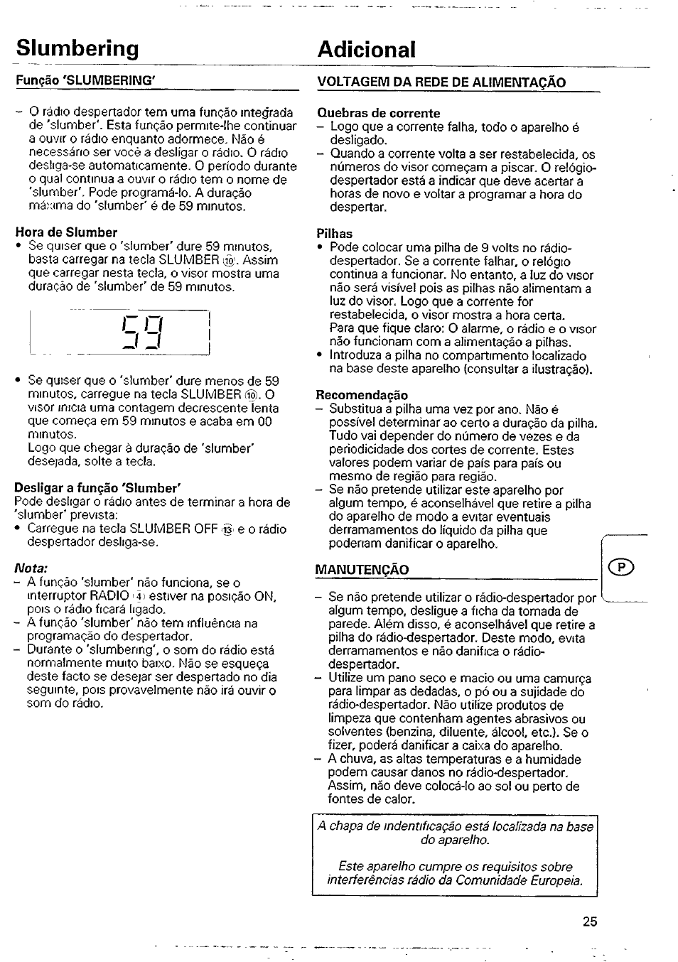 Slumbering adicional | Philips AJ 3250/04 User Manual | Page 7 / 10